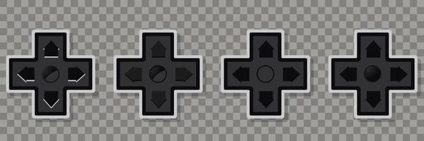 Retro gamepad buttons of classic video gaming from the 80s and 90s. Vector illustration