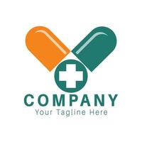 farmacia cuidado de la salud logo y icono vector diseño.