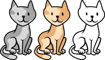Cat sitting simple doodle style vector illustration clip art
