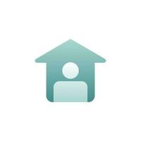 home and people icon on white background vector