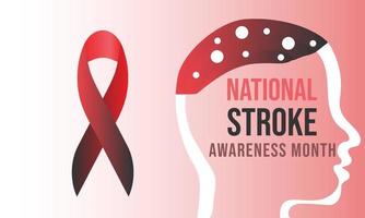 National Stroke awareness month is observed each year in May. Template for background, banner, card, poster. vector