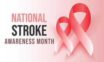 National Stroke awareness month is observed each year in May. Template for background, banner, card, poster. vector