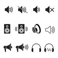 altavoz iconos, auricular iconos, sonido íconos vector