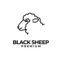 Black line Sheep logo icon design illustration vector