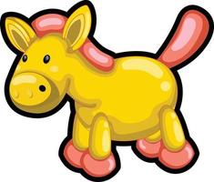 dibujos animados Burro caballo mula o burlón globo conformado juguete vector ilustración icono