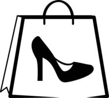 Shopping bag with heel shoe vector illustration design