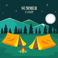 Summer Camping Landscape vector