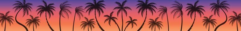 Palm tree with sunset view vector