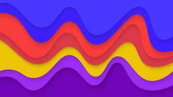 Modern Colorful Abstract Waves Papercut Style Background vector