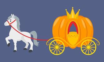 Fairy-tale carriage with a horse vector