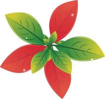 verde y rojo hojas ramas en flor forma vector ilustración acortar Arte