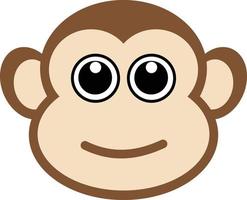 Cute Monkey Face Isolated on White Background Stock Vector illustration clip-art