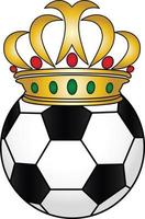 Soccer ball and crown vector illustration clip art