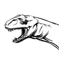 dibujado dinosaurio cabeza aislado en blanco antecedentes para impresión y diseño. vector ilustración.