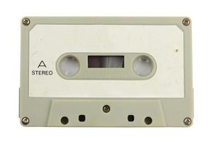 old cassette agaisnt white photo