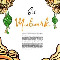 Happy Eid Mubarak hand drawn free vector