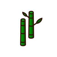 Simple bamboo illustration in flat design style vector
