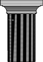 pilar, diferente tipo de columna, triangular columna sencillo único estilo vector ilustración negro y blanco.