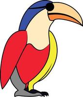 Rainbow toucan tropical bird with sunglasses vector illustration clip art