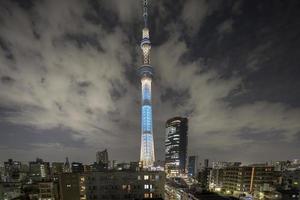 sky tree tokyo tower at night photo