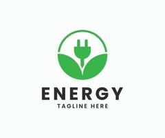 Eco green energy logo design vector template