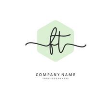 F T FT Initial letter handwriting and  signature logo. A concept handwriting initial logo with template element. vector