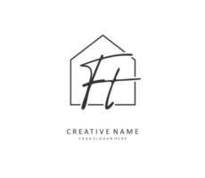 F T FT Initial letter handwriting and  signature logo. A concept handwriting initial logo with template element. vector