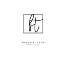 F T FT Initial letter handwriting and  signature logo. A concept handwriting initial logo with template element. vector