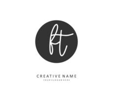 F T FT Initial letter handwriting and  signature logo. A concept handwriting initial logo with template element. vector