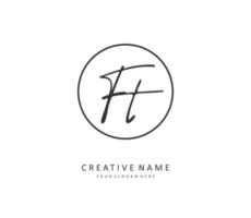 F T FT Initial letter handwriting and  signature logo. A concept handwriting initial logo with template element. vector