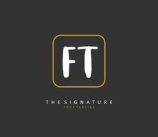 F T FT Initial letter handwriting and  signature logo. A concept handwriting initial logo with template element. vector