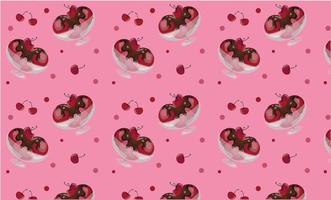 pattern cherry icecream vector