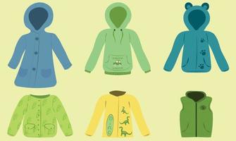 Cute set of jackets for a boy vector