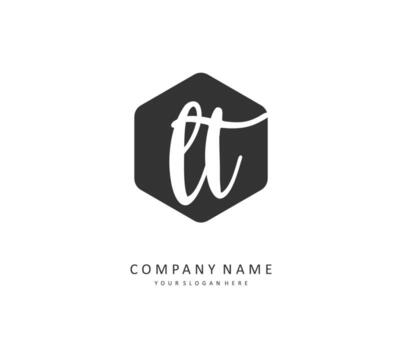 L T LT Initial letter handwriting and  signature logo. A concept handwriting initial logo with template element. vector