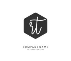 R T RT Initial letter handwriting and  signature logo. A concept handwriting initial logo with template element. vector