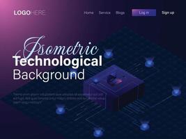 isometric Technological Background vector