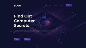 isometric computer background vector