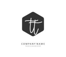 T TT Initial letter handwriting and  signature logo. A concept handwriting initial logo with template element. vector