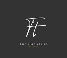 T TT Initial letter handwriting and  signature logo. A concept handwriting initial logo with template element. vector