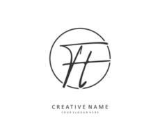 T TT Initial letter handwriting and  signature logo. A concept handwriting initial logo with template element. vector