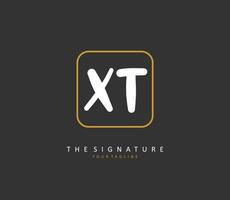X t xt inicial letra escritura y firma logo. un concepto escritura inicial logo con modelo elemento. vector