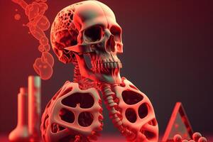 No tobacco day, Stop smoking background with skeleton. Created photo