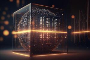 Futuristic Big data visualization concept, Visual information complexity. photo