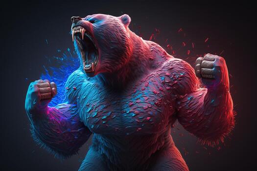 Bear or bearish market in crypto currency or stocks trading. photo