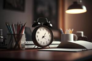 Realistic Clock for Time management and Self organization concept. photo