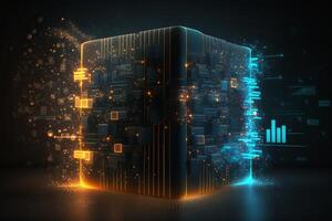 Futuristic Big data visualization concept, Visual information complexity. photo