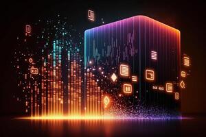 Futuristic Big data visualization concept, Visual information complexity. photo