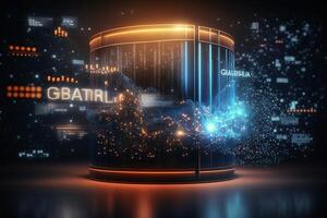 Futuristic Big data visualization concept, Visual information complexity. photo