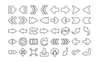 Outline Arrow Icon Mega Set Vector With Black and White Color, Different Style Arrow Icons, Left Arrow, Back Arrow, Direction, Cursor For Website and Apps