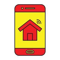 Smart Home Icon Vector Illustration with WiFi Connection Symbol, Premium Quality and Colorful Smarthome Icon